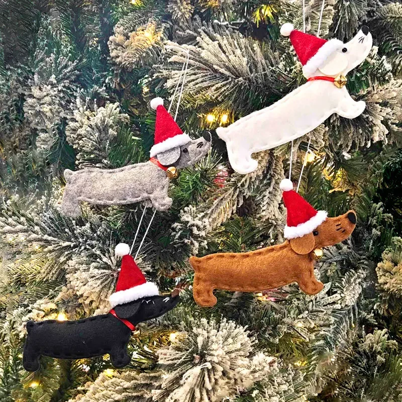 Christmas Tree Ornaments, Sausage Dog Cute Cartoon, Christmas Atmosphere Decorations, Christmas Gifts, Holiday Decoration Items