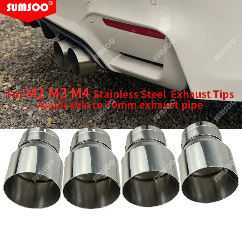 4 Pieces Stainless Steel Exhaust tips for BMW F87 M2 F80 M3 F82 F83 M4 Direct Fit Exhaust Tip other auto engine parts