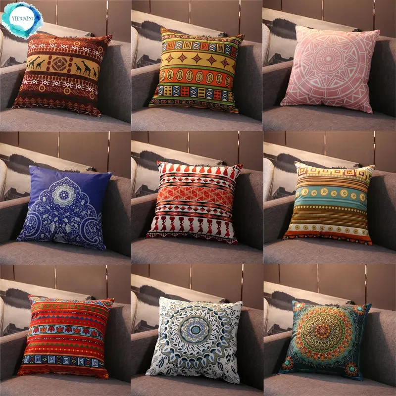 Vintage Turkey Style Painting Ethnic Bohemia Persian Pattern Pillowcase Cover  Cushion Cover For Sofa Bedroom Pillow Cases Decor