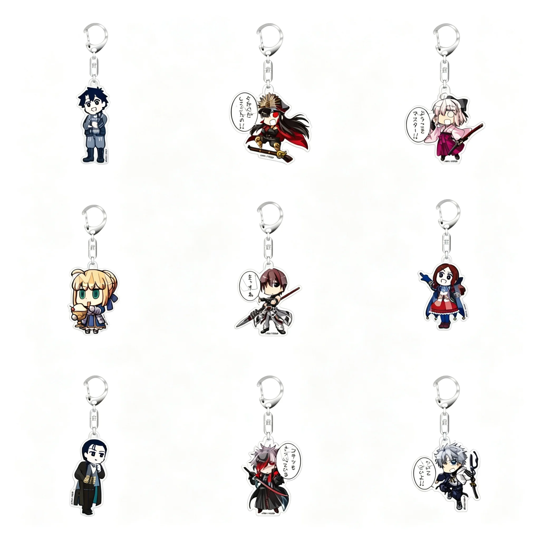 Anime Fate/Grand Order: Fujimaru Ritsuka Doesn't Get It Mash Kyrielight Q-Style Acrylic Pendant Keychains Bag Decorations