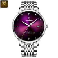 POEDAGAR Luxury Top Brand Men Watch Waterproof Luminous Stainless Steel Watches Sport Quartz Clock Mens Date Business Wristwatch