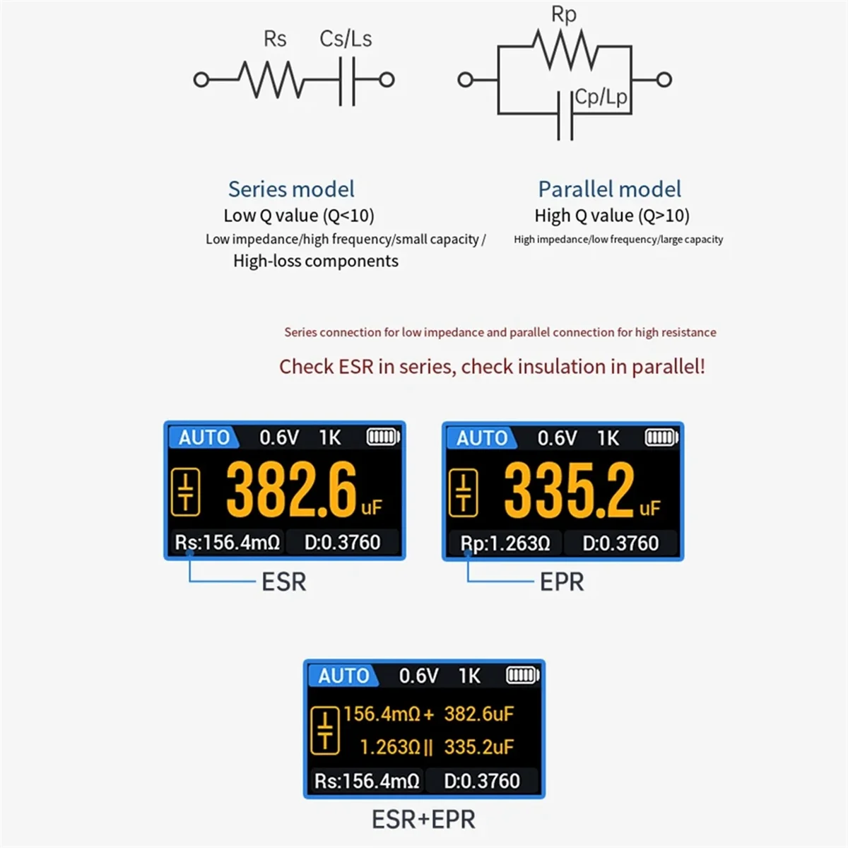 A83Z  Mini Smart Tweezer Tester Tester Digital Resistance Capacitance Inductance Continuity Diode Test