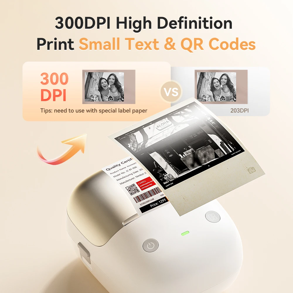 Niimbot Wireless Thermal Food Label Printer 300DPI Red Black Dual Color Printing 20-50mm Width Price Tag for Small Business