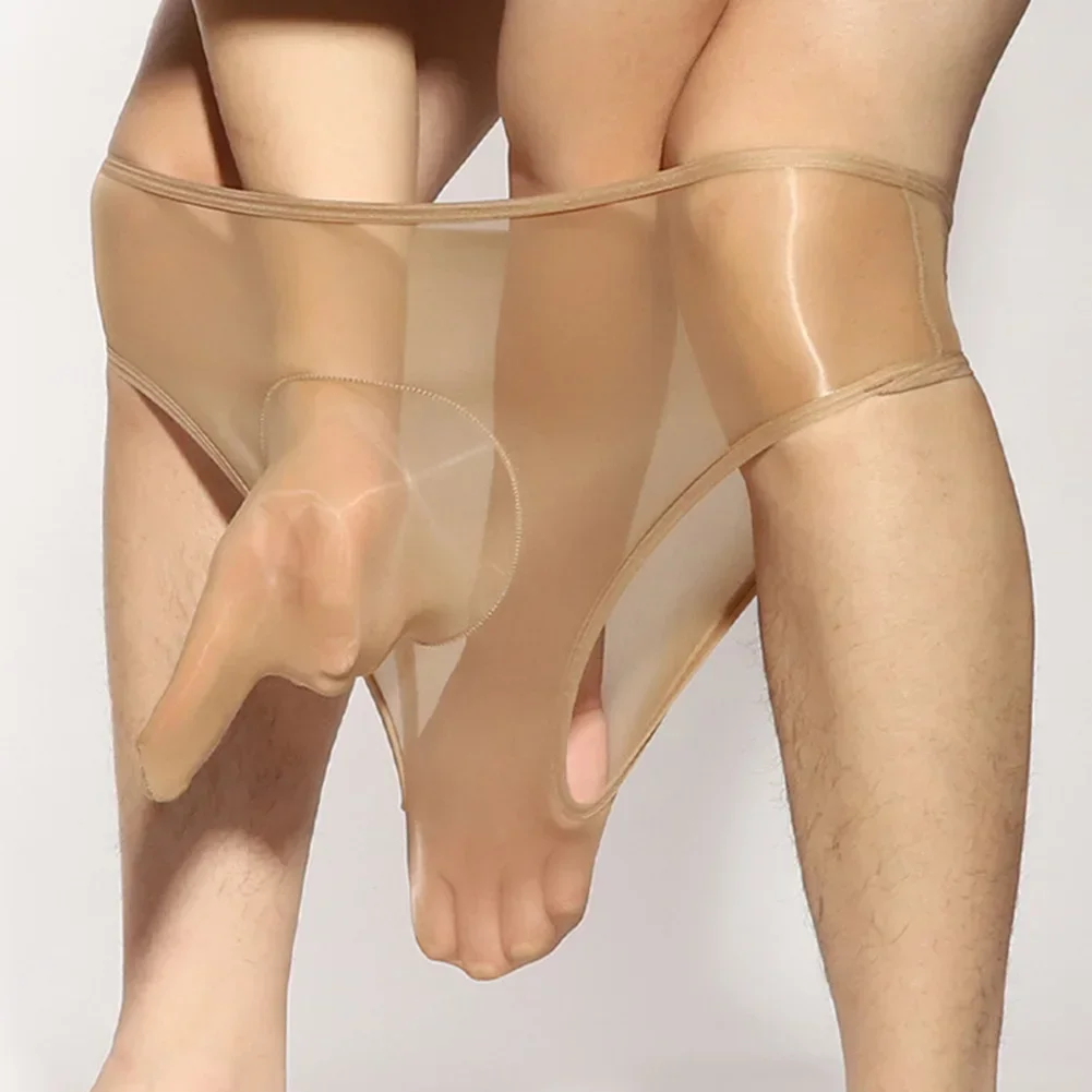 Nieuwe Heren Unisex Sexy Olie Glanzend Naadloos Doorzichtig Stretch Panty Slipje Ondergoed Ondergoed Ademende Mannelijke Slip