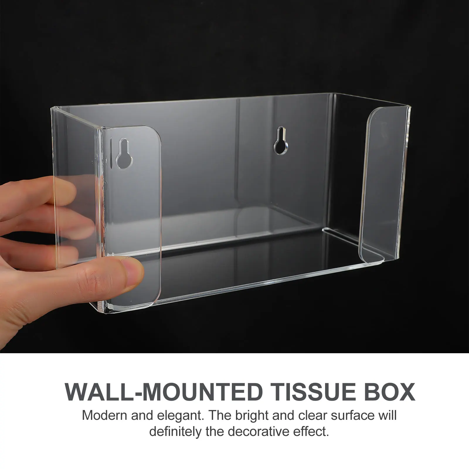 

Acrylic Mask Container Transparent Tissue Box Punch- Holder Gloves Storage Holder Wall Tissue Box