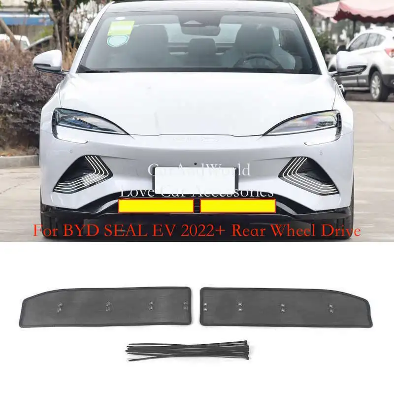 Stainless Steel Center Grille Insect Screening Mesh Insert Protector Net Trims Car Accessories For BYD SEAL EV ATTO 4 2022-2024