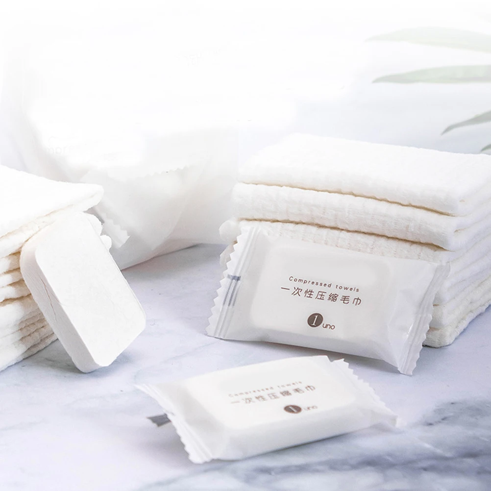 

20pcs Thickened Cotton Facial Cleaning Towels Compressed Disposable Travel Outdoor Portable Reusable Water Activated Microfiber
