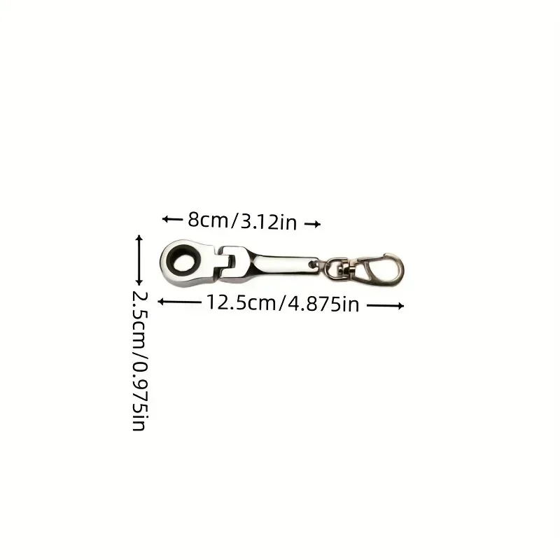 10mm Ratchet Wrench Mini Shaped JDM Metal Racing Keychain Key Chain Ring Keyring Adjustable Wrench Tools Tool High Quality