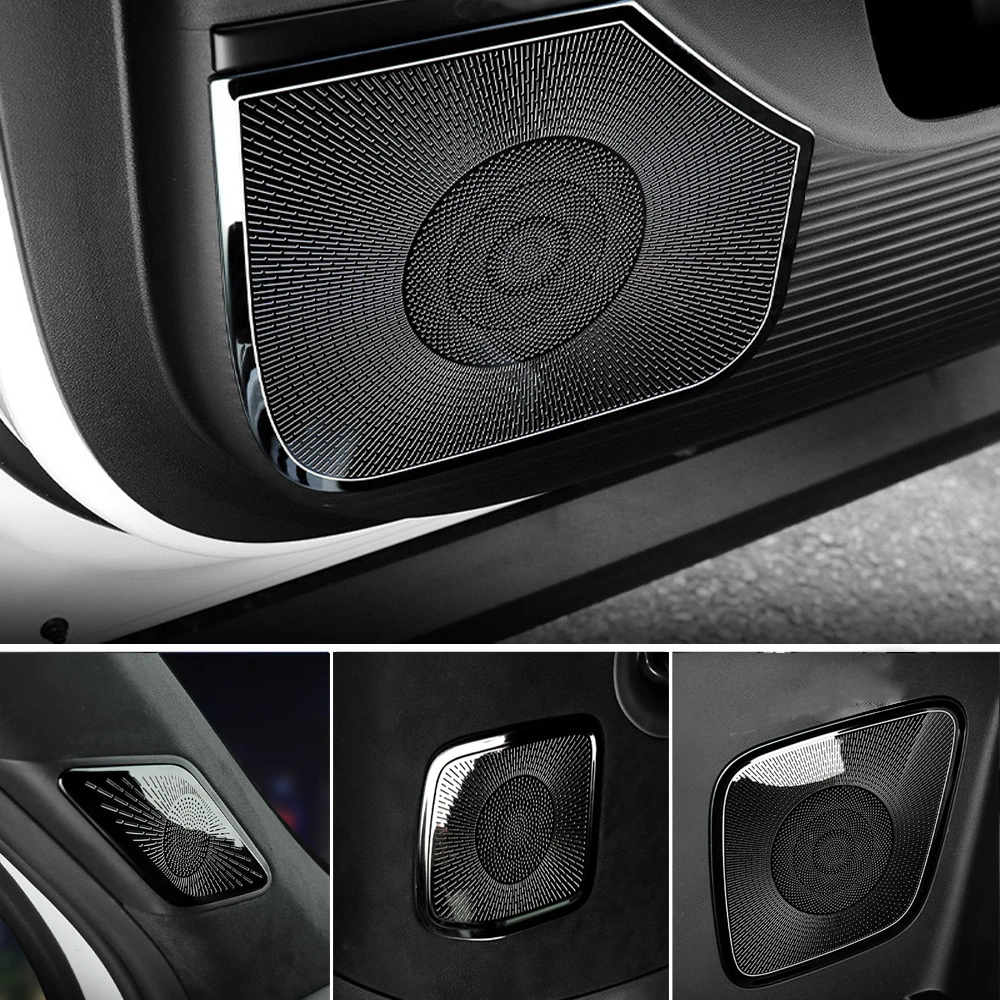 Black Interior A-pillar Tweeter Woofer Door Speaker Rear Trunk Third Row Horn Trim Cover For Hyundai Santa Fe 2024 LHD