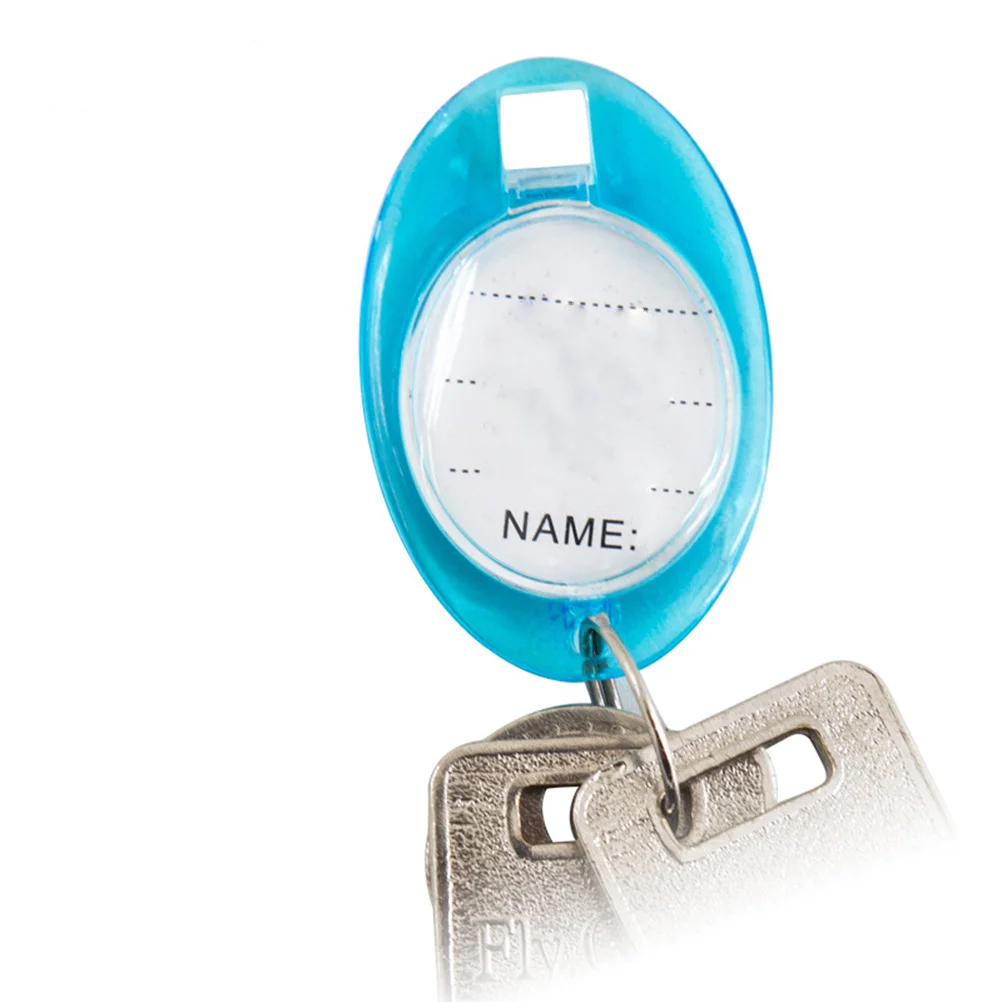 

50Pcs Plastic Key Id Tags Heavy Duty Luggage Labels with Metal Ring Ideal for Key Chains USB Drives Suitcases Agent