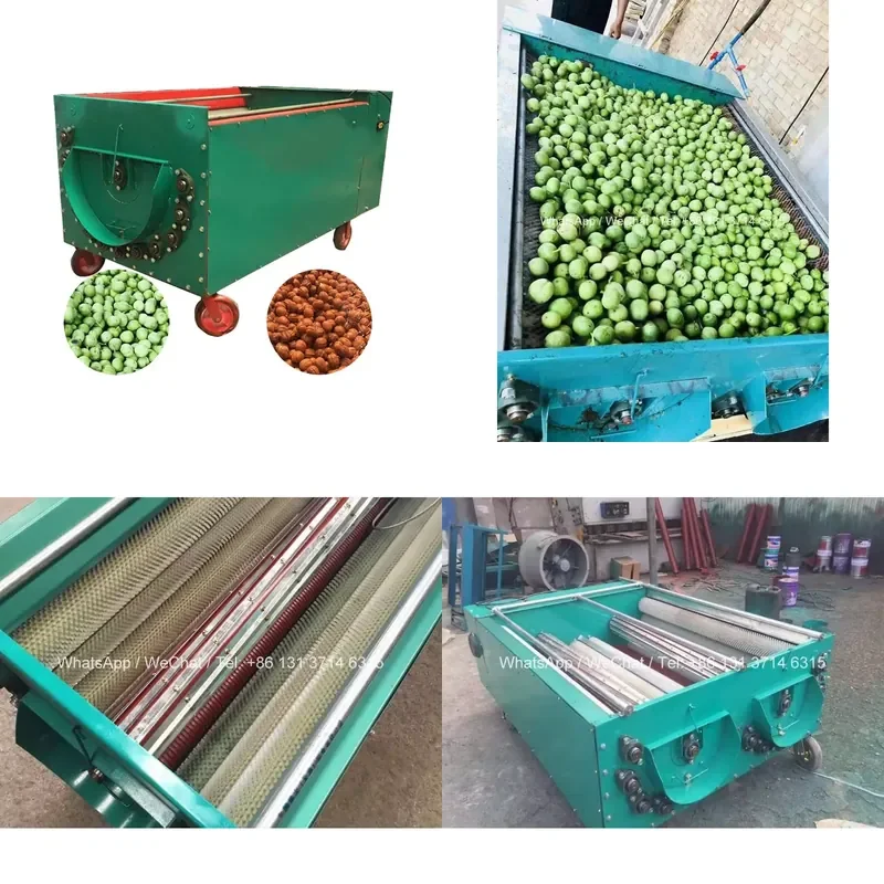 2026 Commercial Automatic Pecan Green Walnut Shell Cracker Husking Peeling Machine