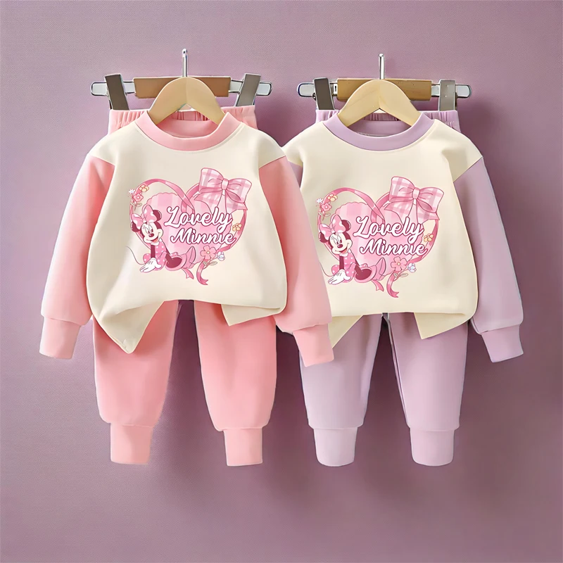 

Disney Spring/autumn New Children's Clothing Sets Baby Girls O Neck Hoodies Pants Two Piece Kids Casual Sweatshirt Set Tracksuit