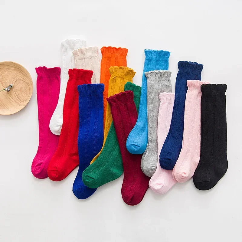 Spring Autumn Winter Girls Knee High Socks Children Kids Fashion Dancing Socks Solid Baby Boy Girls Knee Socks School