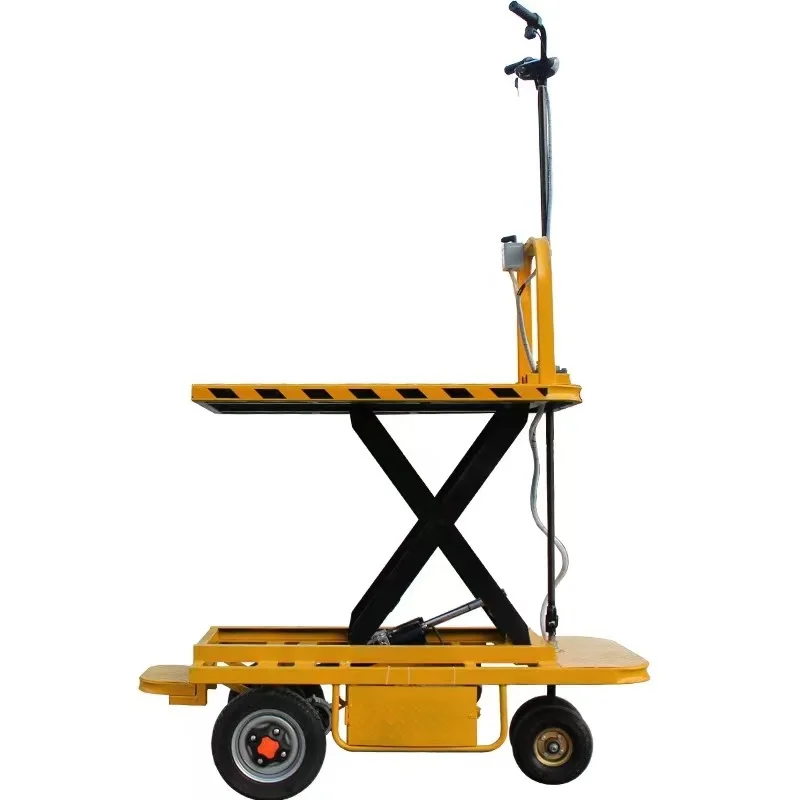 

for-JIN YANG HU Factory Warehouse Handling Hand Truck Guardrails Can Be Installed Electric Scissor Lift Trolley for Fishing@
