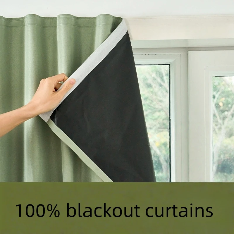 Strong Blackout Velcro Curtains Double-layer Design Self-adhesive For Bedroom And Living Room For Elegant Decoration