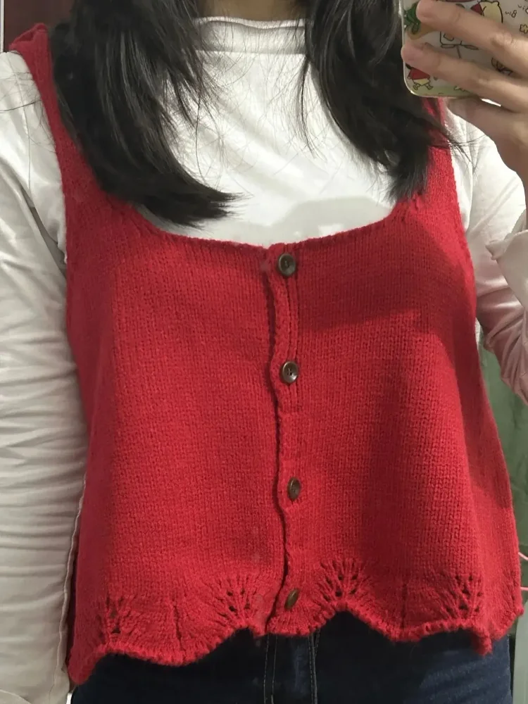 

Solid Knit Camisole Vest Women 2026 New Sleeveless Overlap Single Breasted Crop Top Sweet Jacquard Y2k Sweater Cardigan