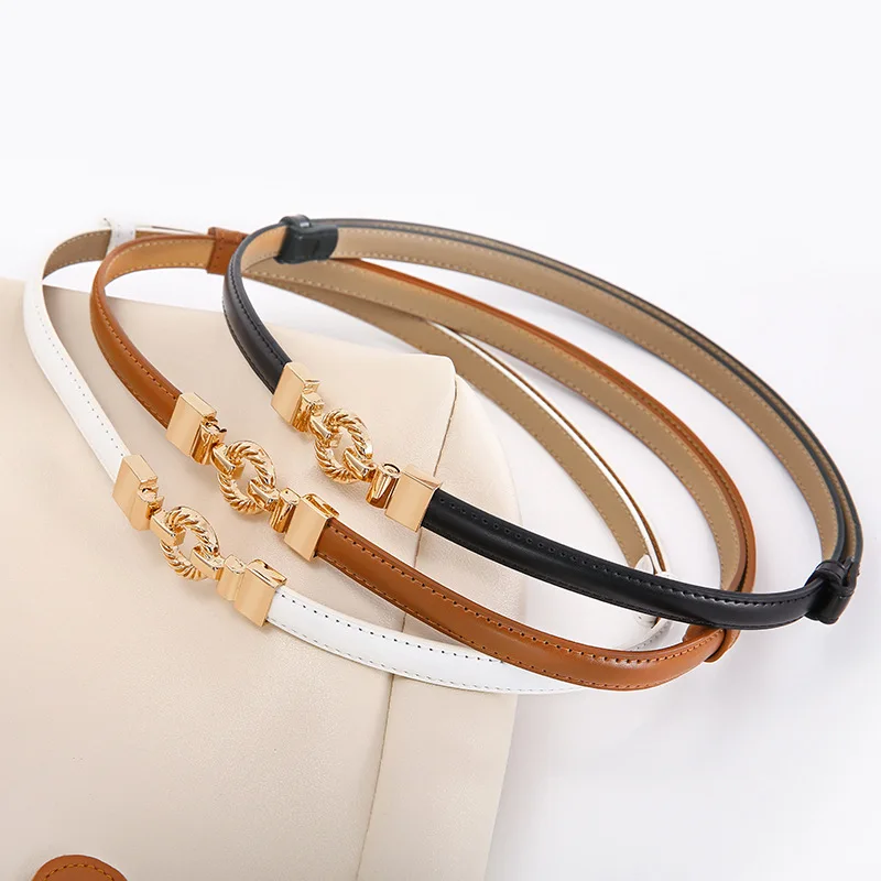 Luxury Brand Genuine Leather Belts for Women High Quality Waistband Designer Fashion Metal Buckle Belts Ladies Jeans Girdle