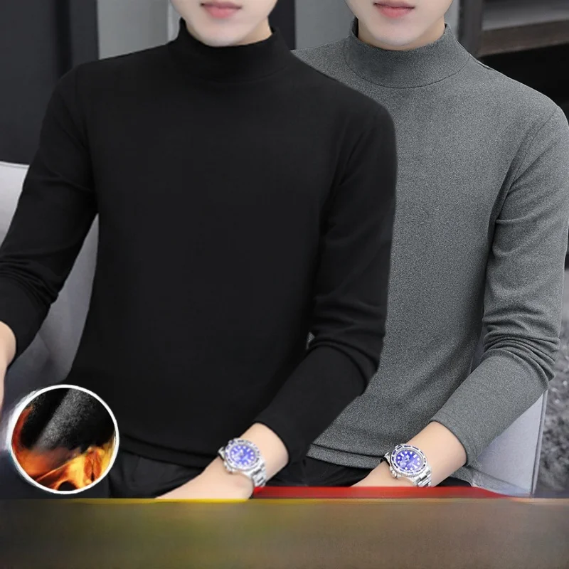 

Двусторонняя флисовая термофутболка с длинным рукавом для мужчин: теплая, комфортная, приталенная, базовый слой, все размеры