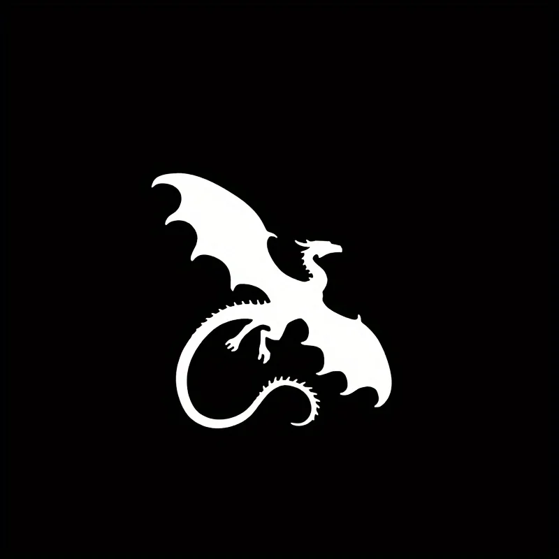 1 Stück kräftiger weißer Drache-Autoaufkleber, dynamischer mythischer Aufkleber für Auto-Kotflügel, Dächer, ideal zum Hinzufügen eines edgy Look to Your Car