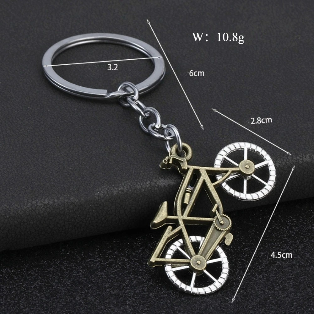 Vintage Fahrrad-Schlüsselanhänger in kreativer Form, tragbarer Metall-Schlüsselring für Herren, Fahrradliebhaber, Rucksack- und Autoschlüsselanhänger, Geschenke – Detail 4