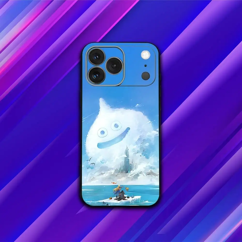 حافظة هاتف D-Dragon Slime Q-Quest لهاتف iPhone 17,16,15,14,13,12,11,Pro,Max,Plus,X,XS,SE4,E,Mini,Soft Black Case