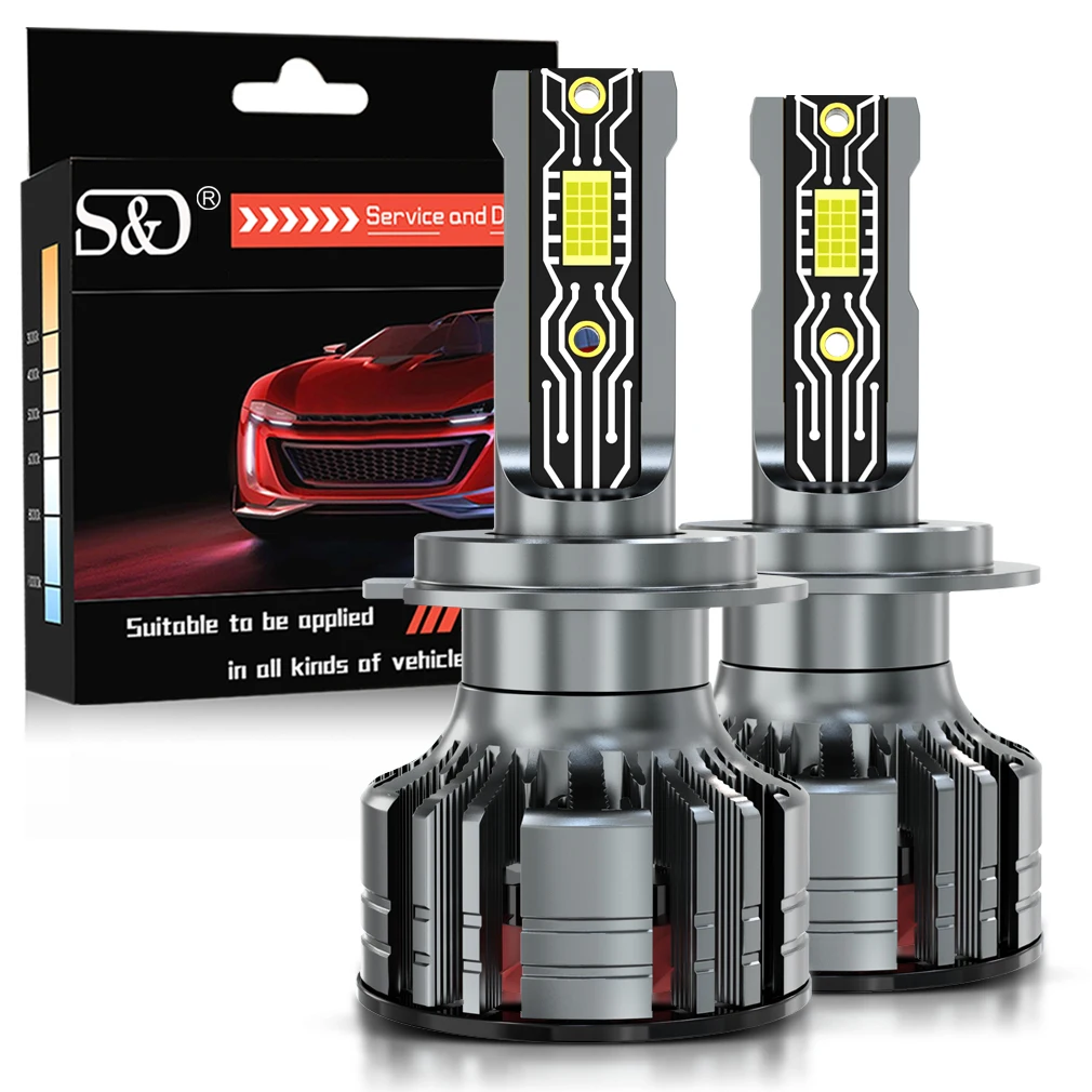 

30000LM 120W Canbus H7 H11 Светодиодная фара 6500K Яркий белый HB3 9005 HB4 9006 H8 H9 Автоматическая противотуманная фара дальнего ближнего света Автомобильные светодиодные лампы