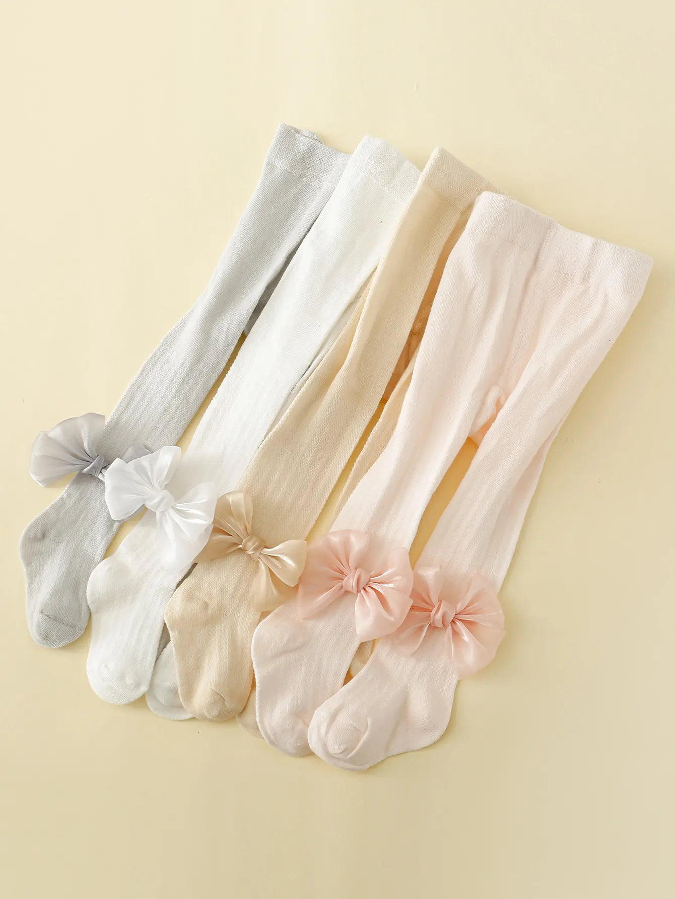 4pairs Toddler Girls Bow Decor Tights