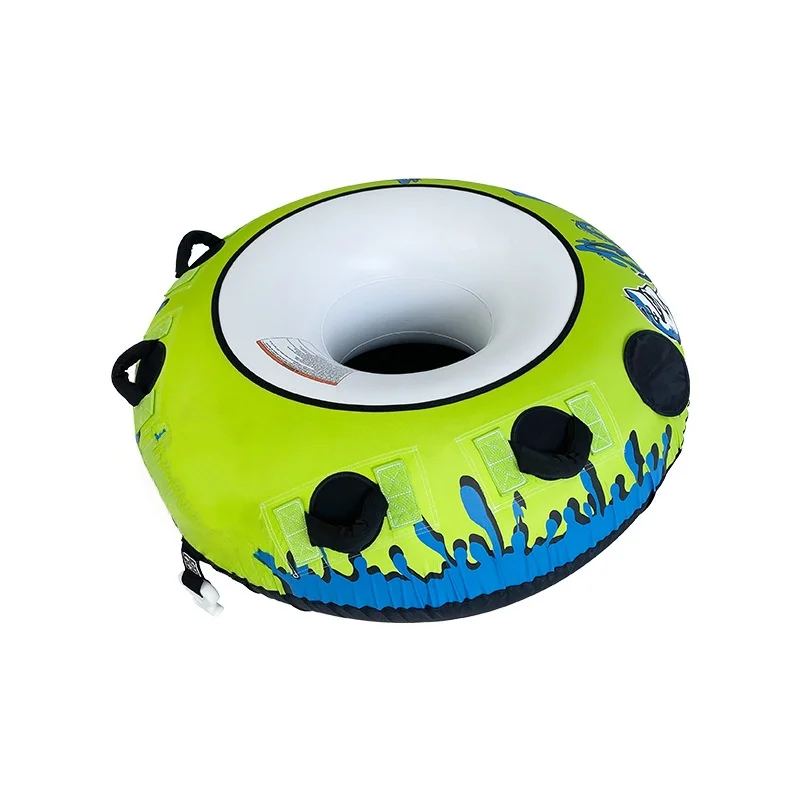 Single-person water sliding ring with sliding rope thickened pvc inflatable ski ring single-person water Amusement Park