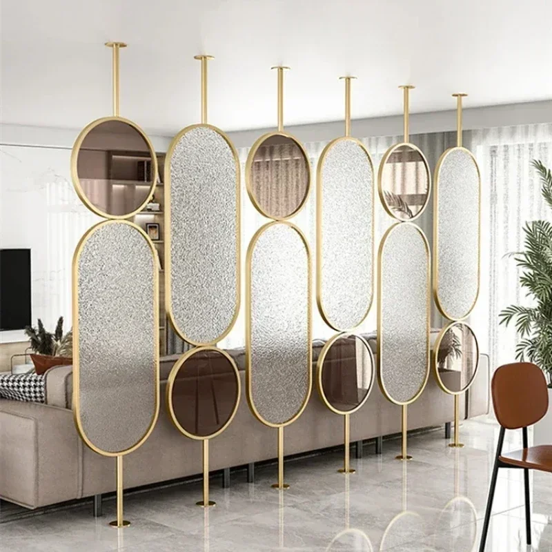 Room Divider Screen Decorative Partition Decorativen on-punch Iron Material rotatable for Privacy Decorative Living Hotel Office