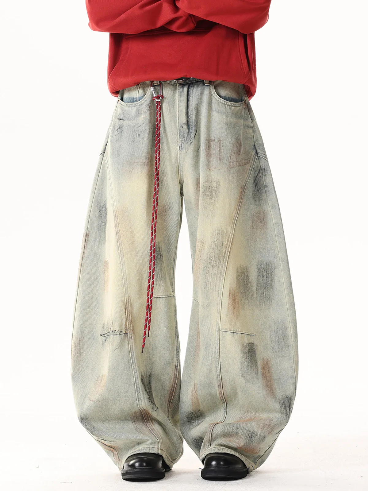 Calças Jeans Lavadas Estilo Americano para Homens e Mulheres, Slim Fit, Perna Larga, Desgastadas, Moda Jovem, Corte Reto