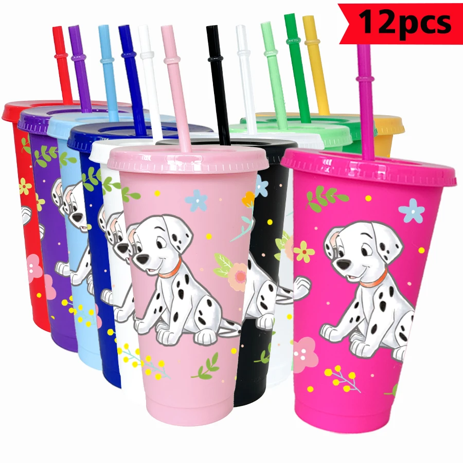 

12 шт./упак. Disney, щенок, цветок, 26 унций, многоцветная пластиковая чашка для воды, набор напитков для вечеринки, подарок на день рождения/сзад в школу