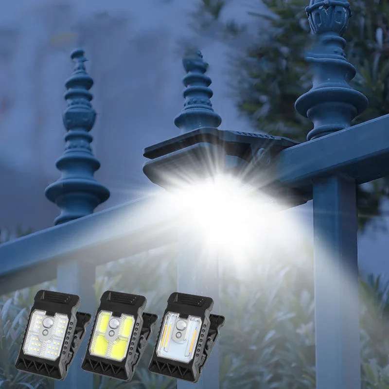 

Outdoor LED Solar Clip Ligh 3 Modes Motion Sensor Lamp Waterproof Wall Lighting For Fences Garages Balconies Local Warehouse