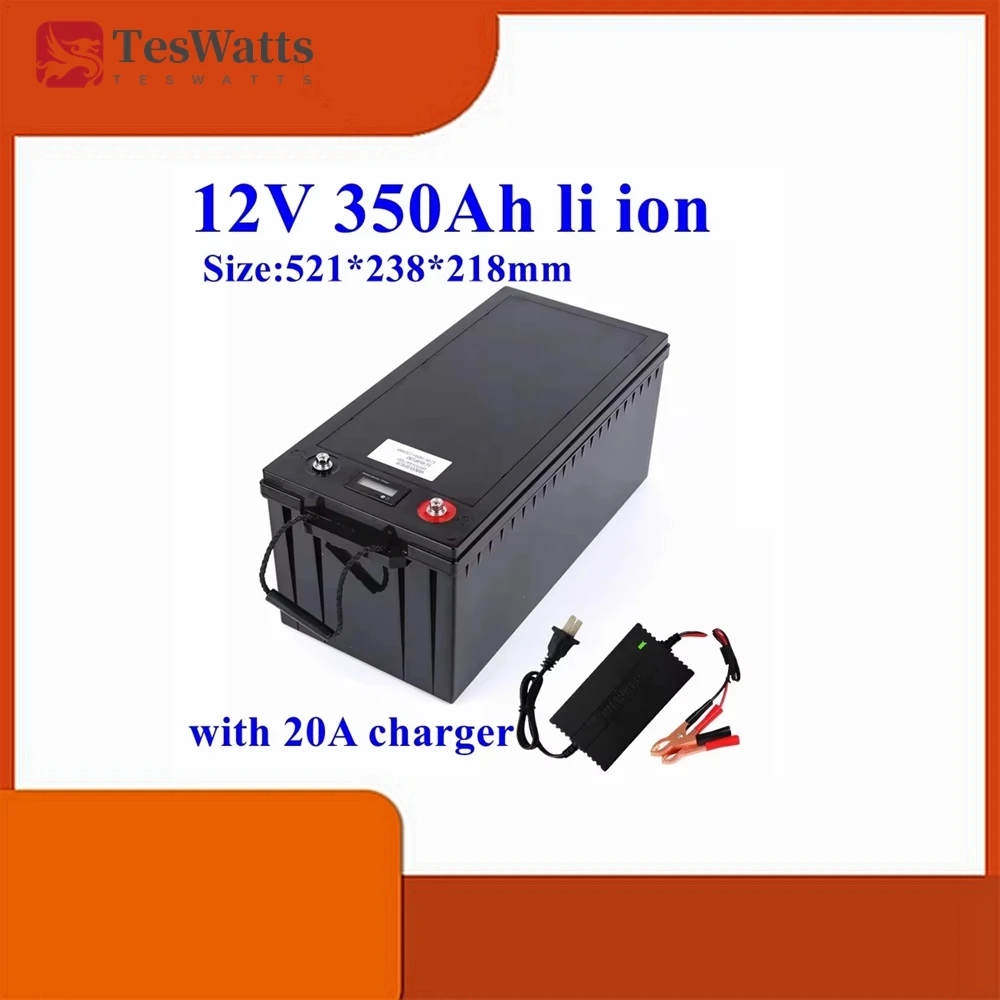 

Teswatts 12V 350AH high quality lithium ion battery + 20A Charger