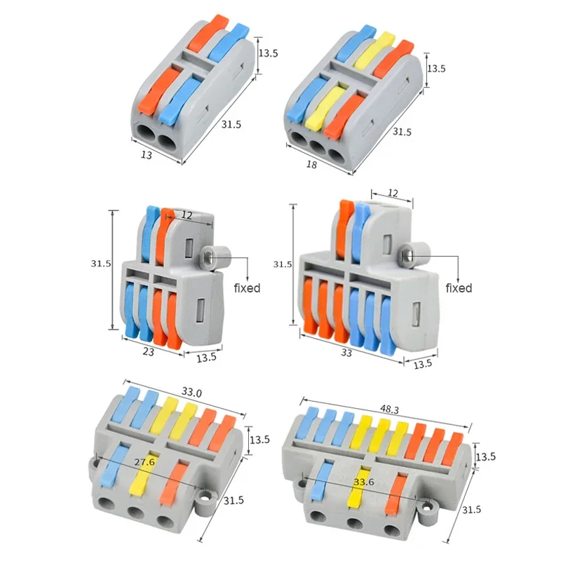 Mini Fast Wire Connector Universal Compact Splitter Lamp Wiring Cable Connector Push-in Conductor Terminal Block