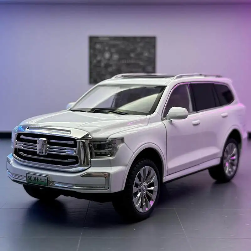 

1:24 Tank 500 Hi4-T SUV Alloy Car Model Diecast Metal Off-road Vehicles Car Model Simulation Sound and Light Childrens Toys Gift