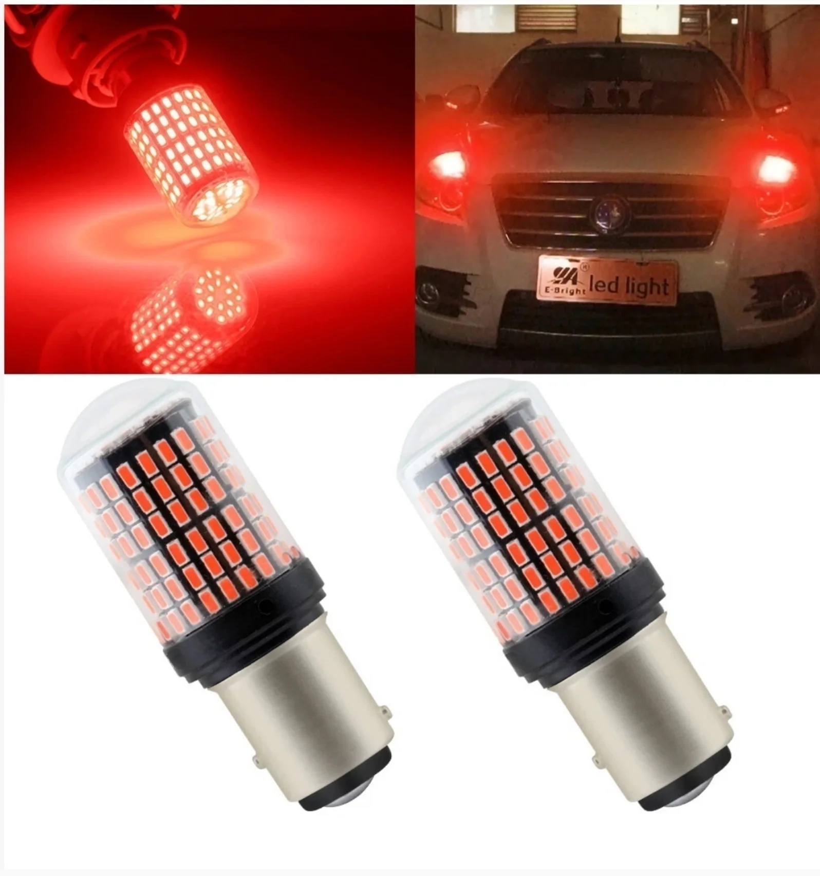 

2025 update 144 LED 1157 P21/5W BAY15D CANBUS STOP TAIL LIGHT BRAKE LIGHT 380 RED BULBS