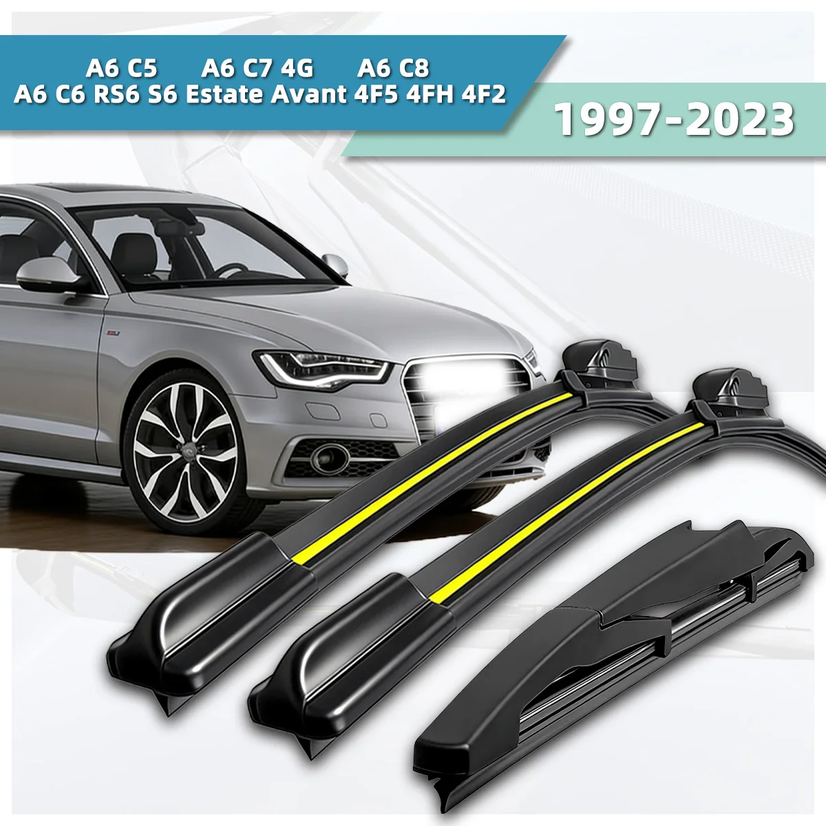 

3PCS Car Wiper Suitable For udi A6 C5 A6 C6 RS6 S6 Estate Avant 4F5 4FH 4F2 A6 C7 4G A6 C8 1997-2023 Front And Rear Wipers