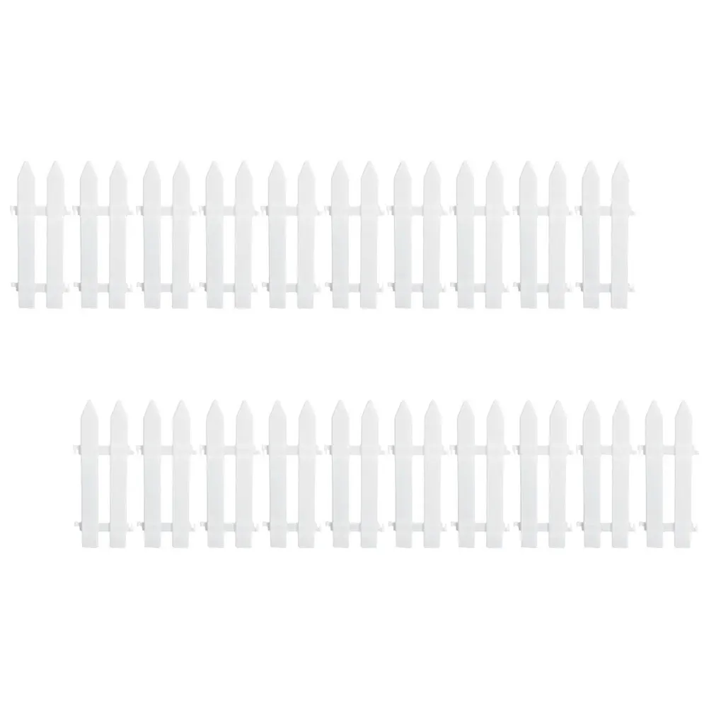 

20 Pcs Christmas Fence Decor Plastic Garden Outdoor Lawn Balcony Courtyard Adornment Xmas Tree Scene Fence Durable Safe Material