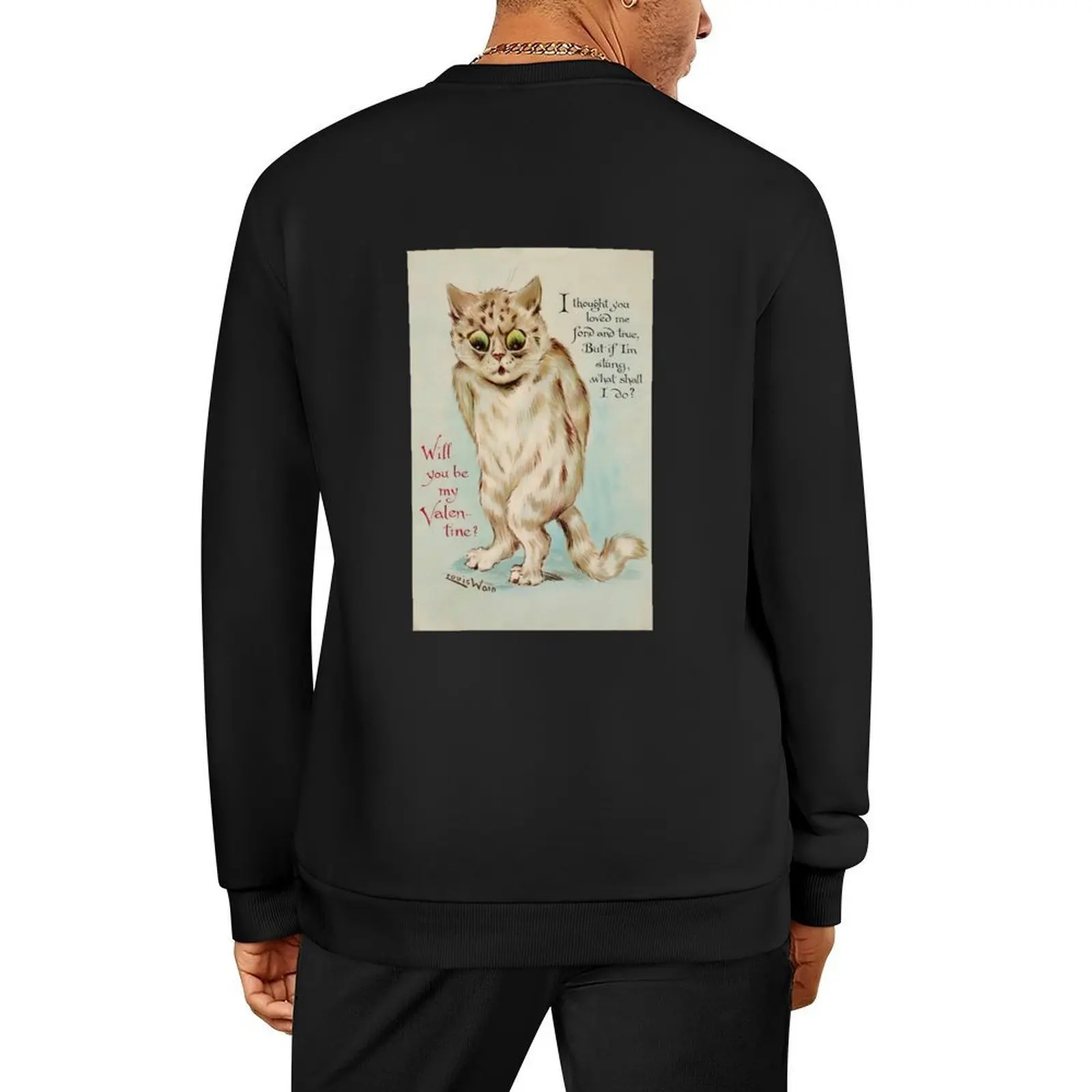 

Will you be my Valentine by Louis Wain Pullover tracksuits men clothing mens clothes hooded sweatshirt