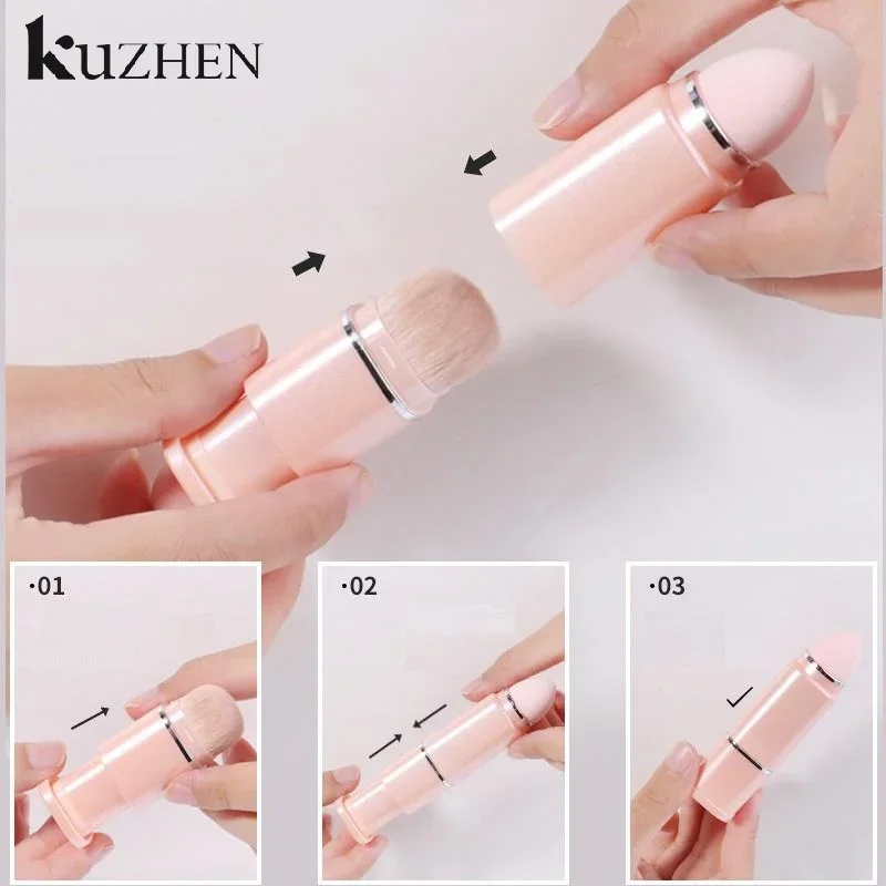 8 en 1 carré Portable télescopique brosse maquillage brosse ensemble ombre à paupières brosse correcteur beauté brosse outil maquillage brosse