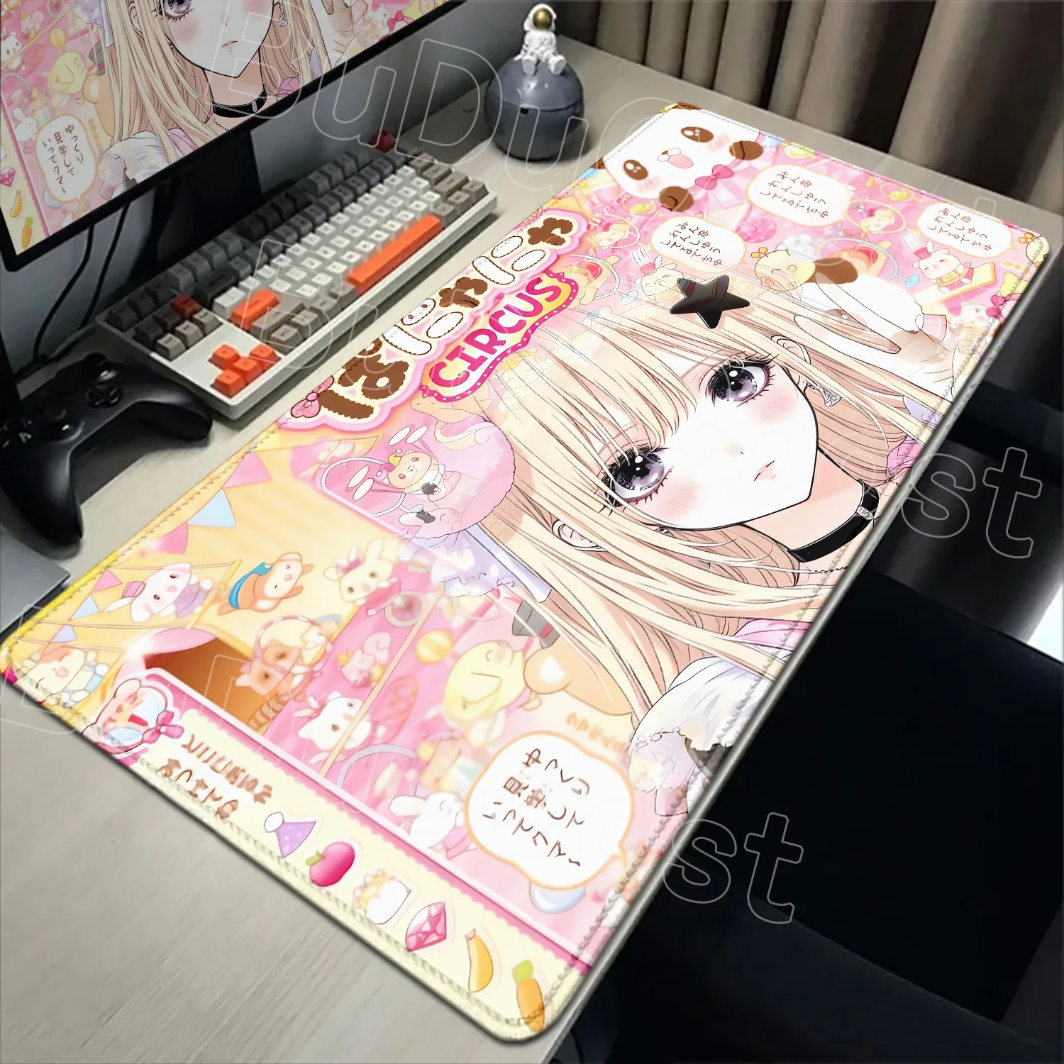 

New Cute Anime Girl Large Gaming Keyboard Mouse Pad HD Computer Gamer Tablet Mause Pad XXL Mousepad XXL 900x400mm Play Mice Mats