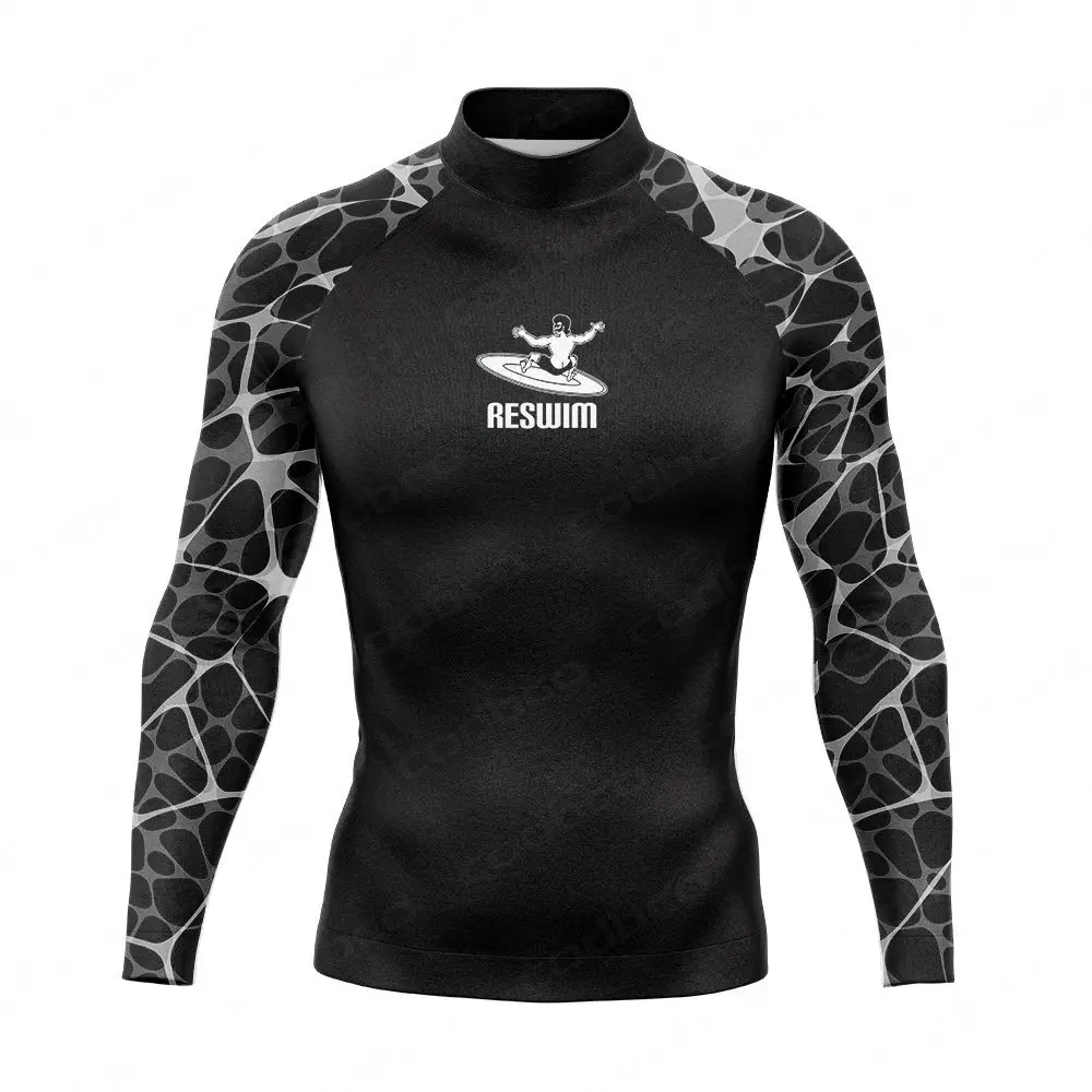 

Summer Mens Rash Guards Swimsuit Long Sleeve Surfing Diving Skinsuit Lycra Swimming T-shirt Beach UPF 50+ Swimwear GYM Rashguard