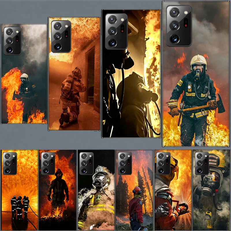 Firefighter Heroes Fireman Case for Samsung A05S A55 A35 A25 A15 Galaxy Note 20 Ultra 10 Lite 9 8 M12 M11 M30S M52 M51 M32 M31 J