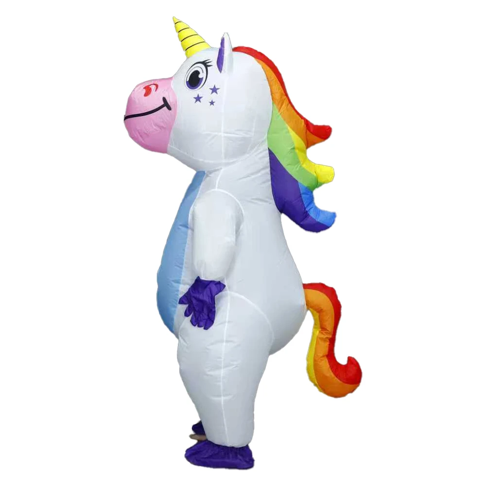 Kostum Unicorn Tiup Dewasa untuk Cosplay Karakter, Ulang Tahun, Halloween, Pertunjukan, Pesta, Acara, Set Maskot