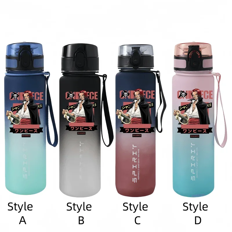 ONE PIECE 650ml Fitness and Sports Direct Drinking Plastic Anti-drip Water Bottle Luffy Zoro Children and Students Capacity