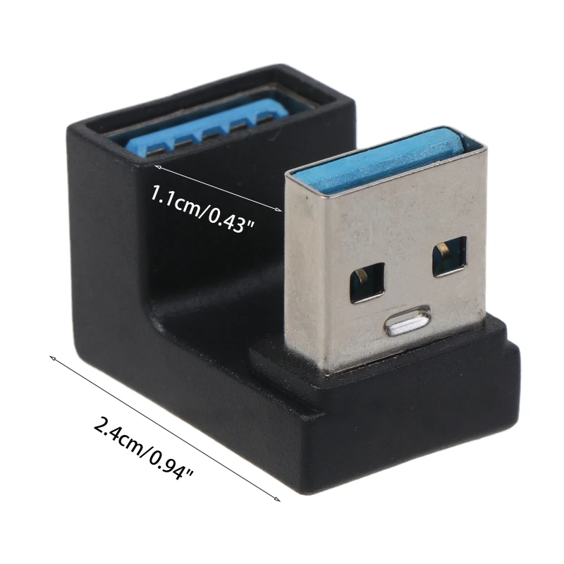 Adaptor USB 180 Bersudut 5Gbps Atas & Bawah 3.0 Derajat Ekstensi A Pria Ke Wanita 24BB