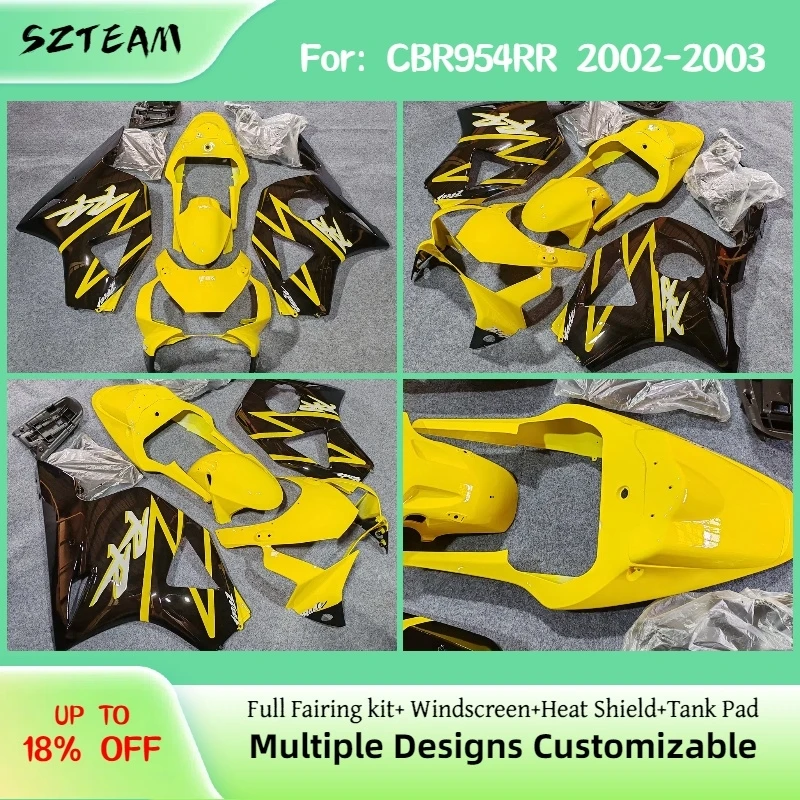 For Honda CBR954RR 2002 2003 ABS Injection Full Fairing Body Kit Fit CBR 954RR 02 03 Motorcycle Fairings PRO-2