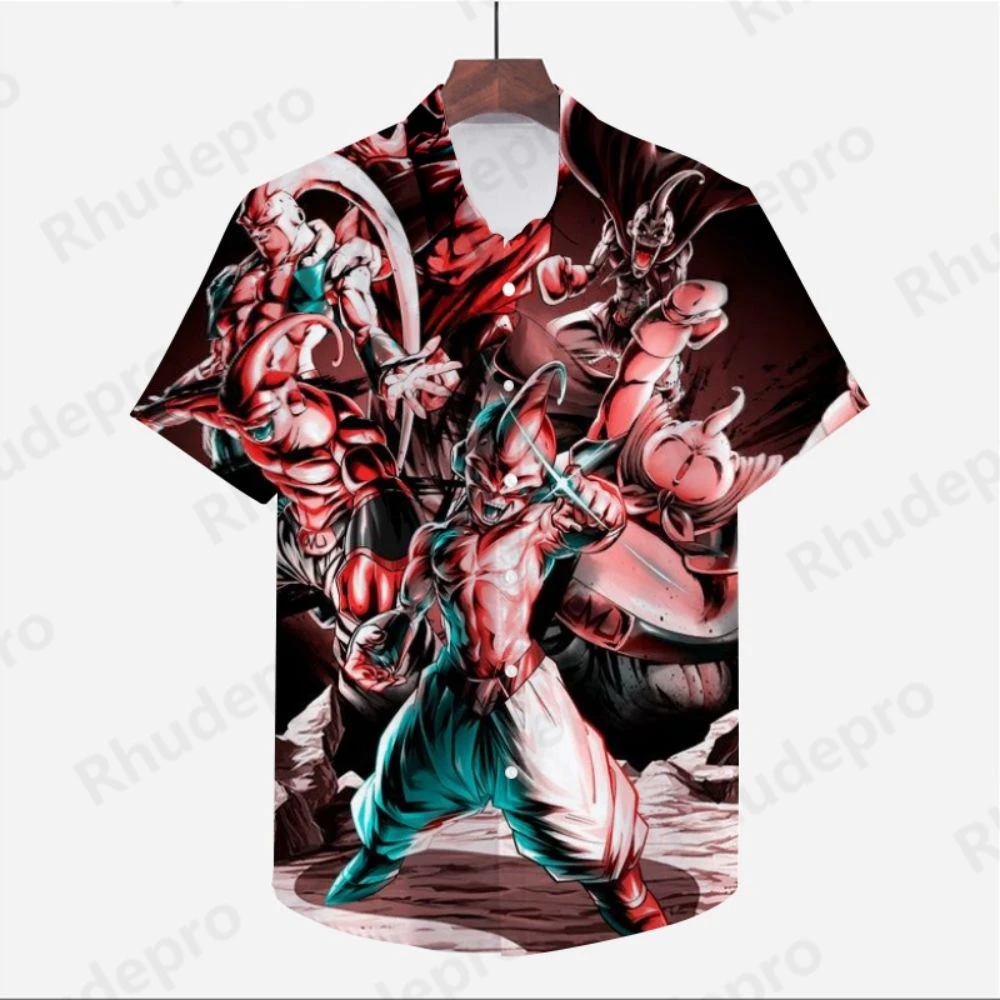 Men's Shirt Oversized Clothes Dragon Ball Z Summer Y2k Fashion Beach Style Streetwear Anime Super Saiya High Quality Vegeta Cool