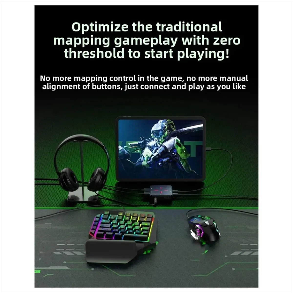 AU47-Mobile Game Keyboard for Delta Force Mouse Controller Converter for Native Games for Call of Duty for Android for IOS