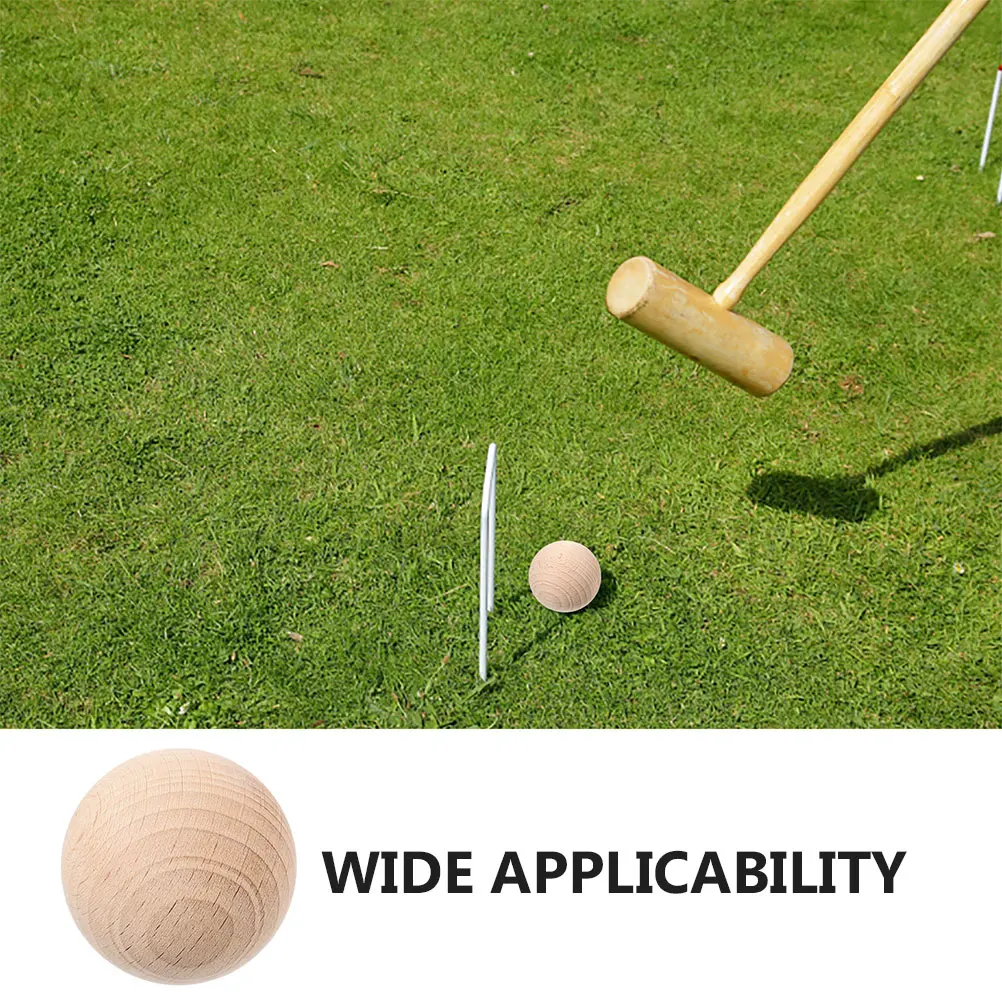 

5pcs Wooden Croquet Balls Replacement Backyard Croquet Balls For Outdoor Lawn Games Unfinished Wood Balls For Crafting Painting